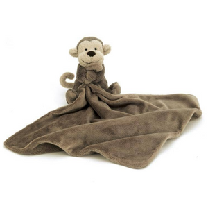 Monkey stuffed animal with blanket soother by Jellycat