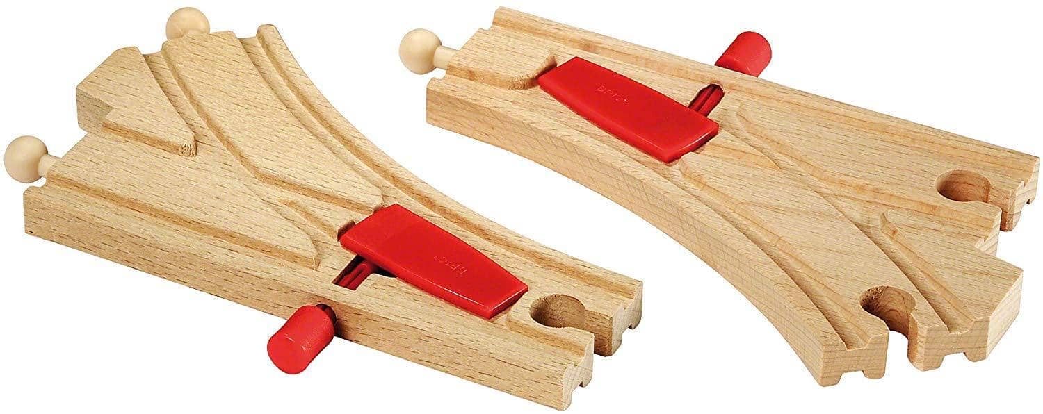 Brio World - 33344 Mechanical Switches | 2 Piece Wooden Train Tracks For  Kids Ages 3 And Up