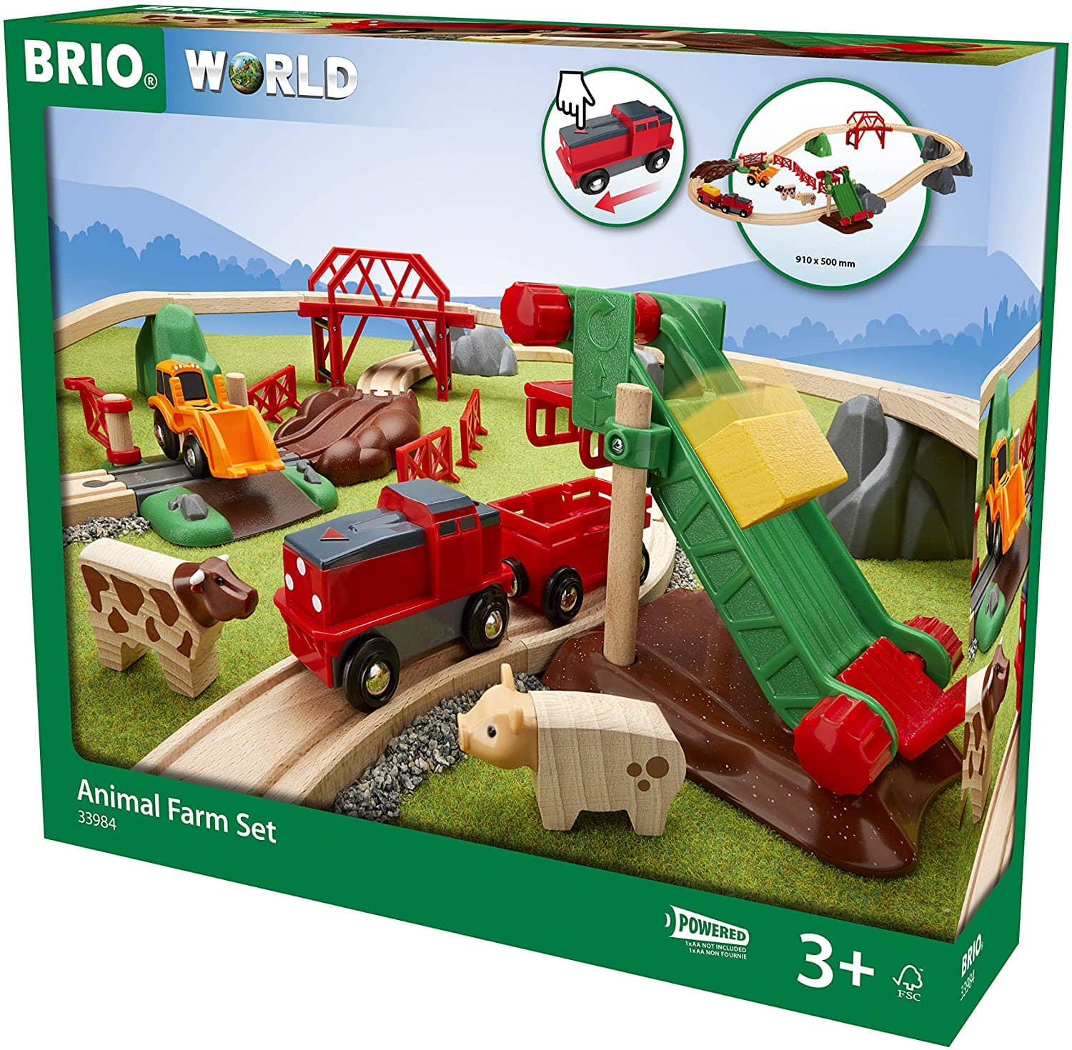 Brio World Farm Train 5 Piece Wooden Toy Train Set for Kids Age 3 and –  Myriads Gifts