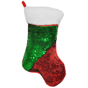 RED GREEN SEQUIN STOCKING ISCREAM