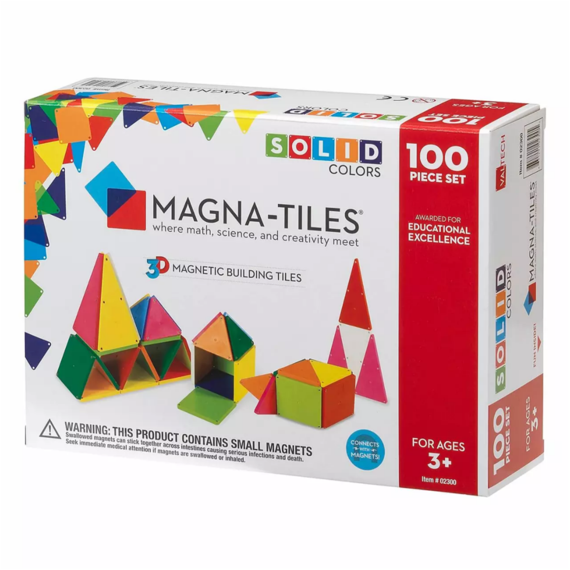 Magna Tiles Solid Colors 100Pc Set Kidding Around NYC