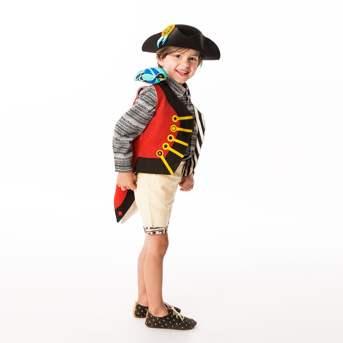 Pirate Vest with Removable Parrot