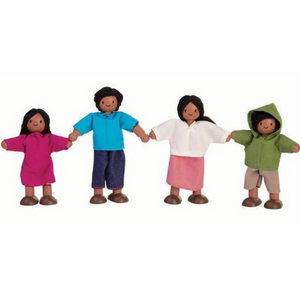 Plan Toys Latino Doll Family Mom, Dad, Brother, Sister