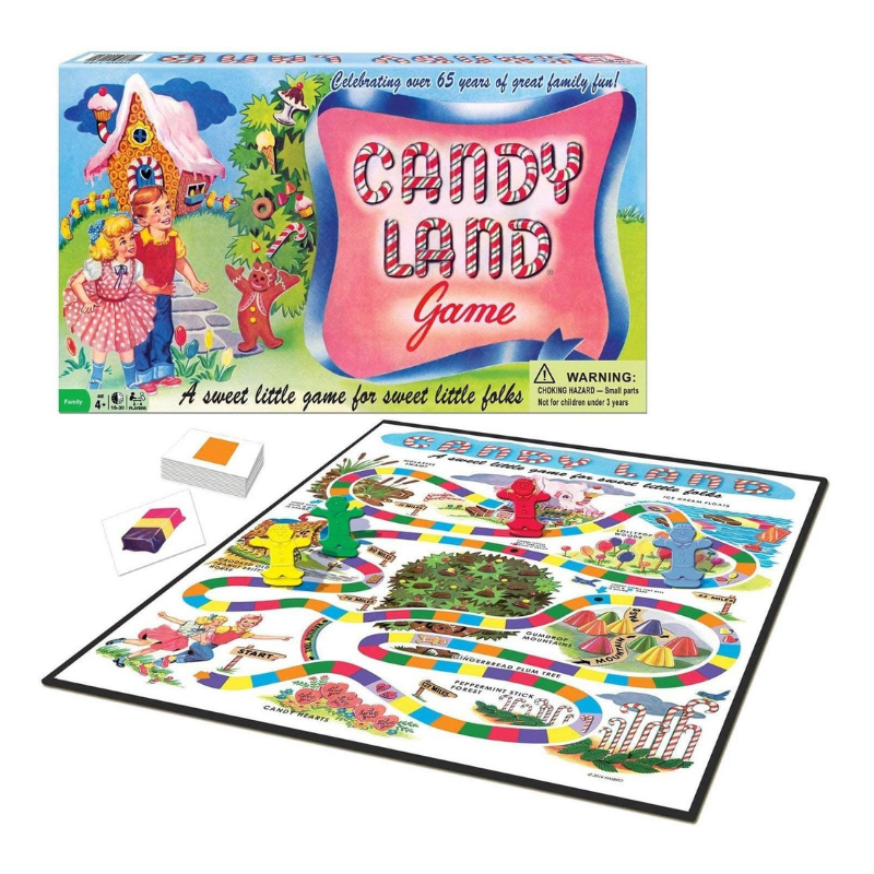 Classic Candy Land Board Game Box and Game Board