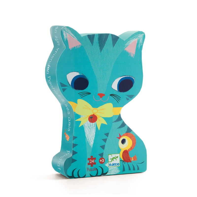 24 Piece Blue Cat Puzzle in Silhouette Box