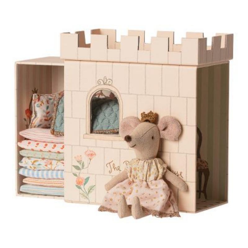 Maileg Princess and the Pea Mouse with Castle and Bed