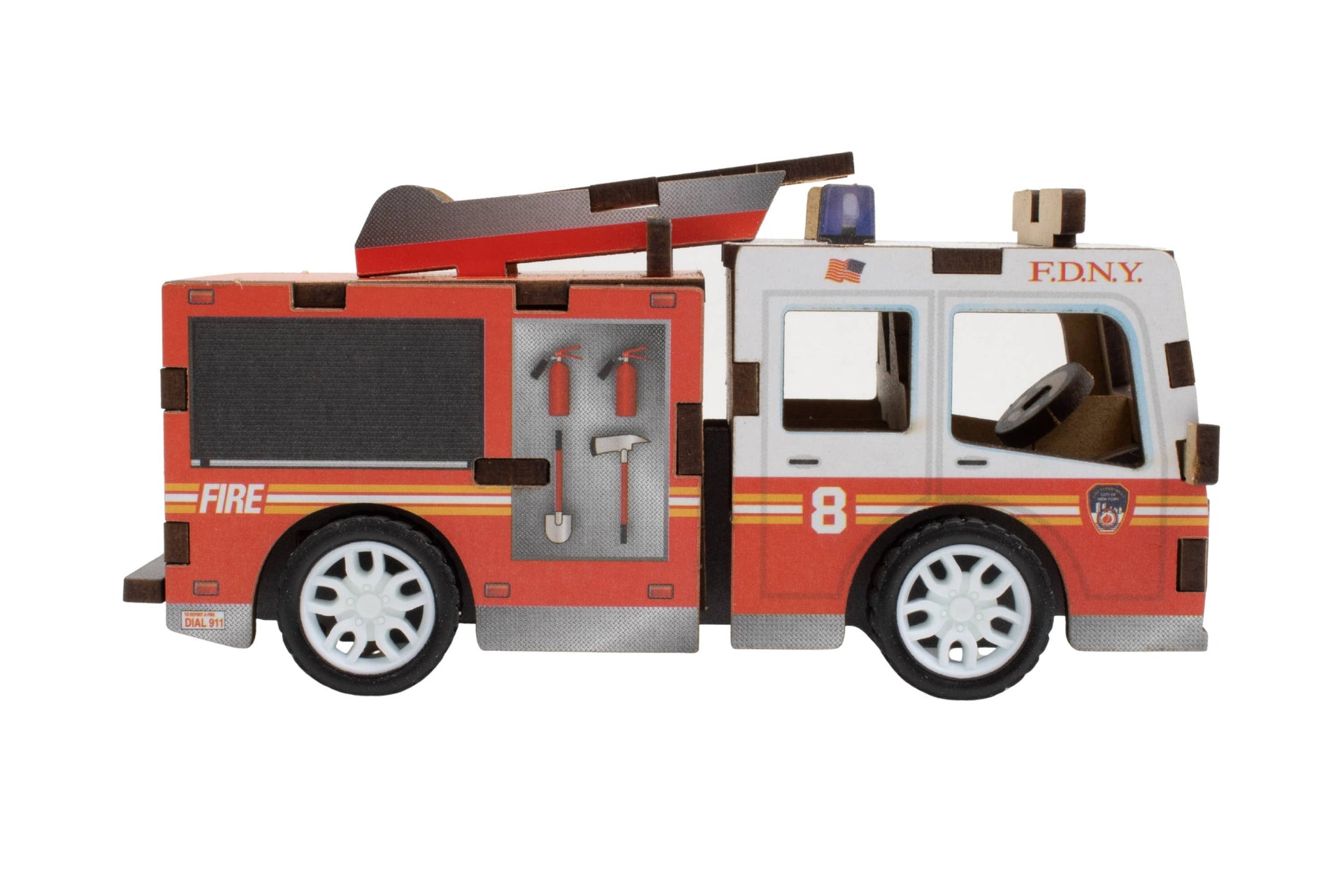 FDNY 3D WOOD FIRE TRUCK PUZZLE