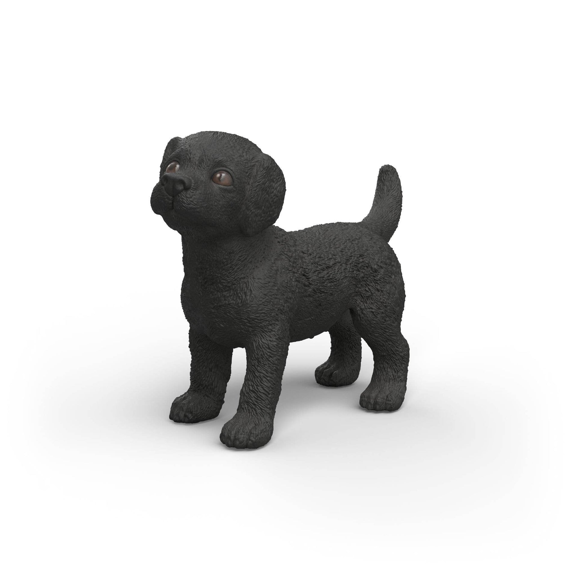Black Labrador Retriever Puppy Animal Toy Figurine