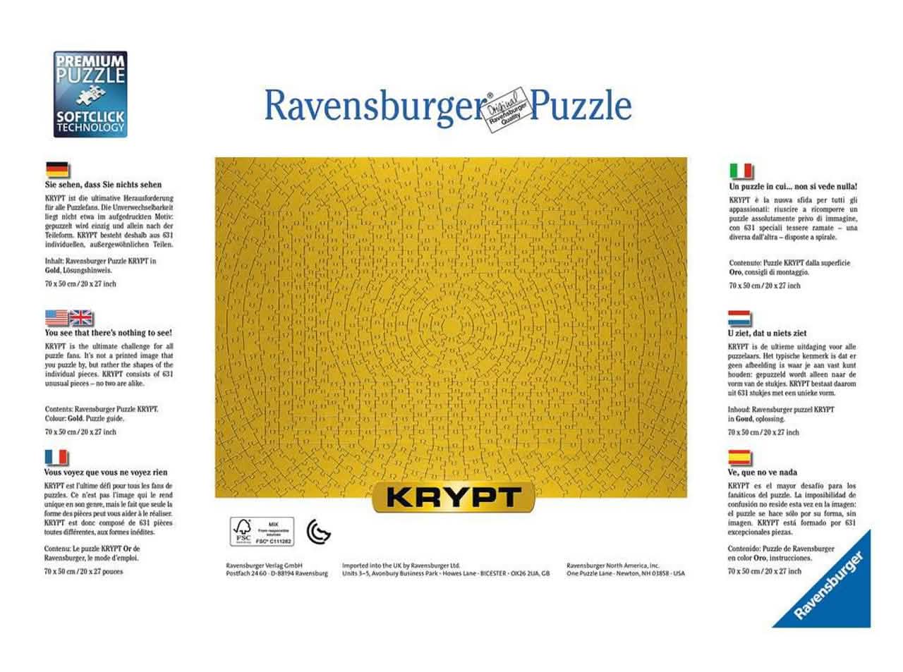 Krypt Gold 631 Piece Jigsaw Puzzle – Kidding Around NYC