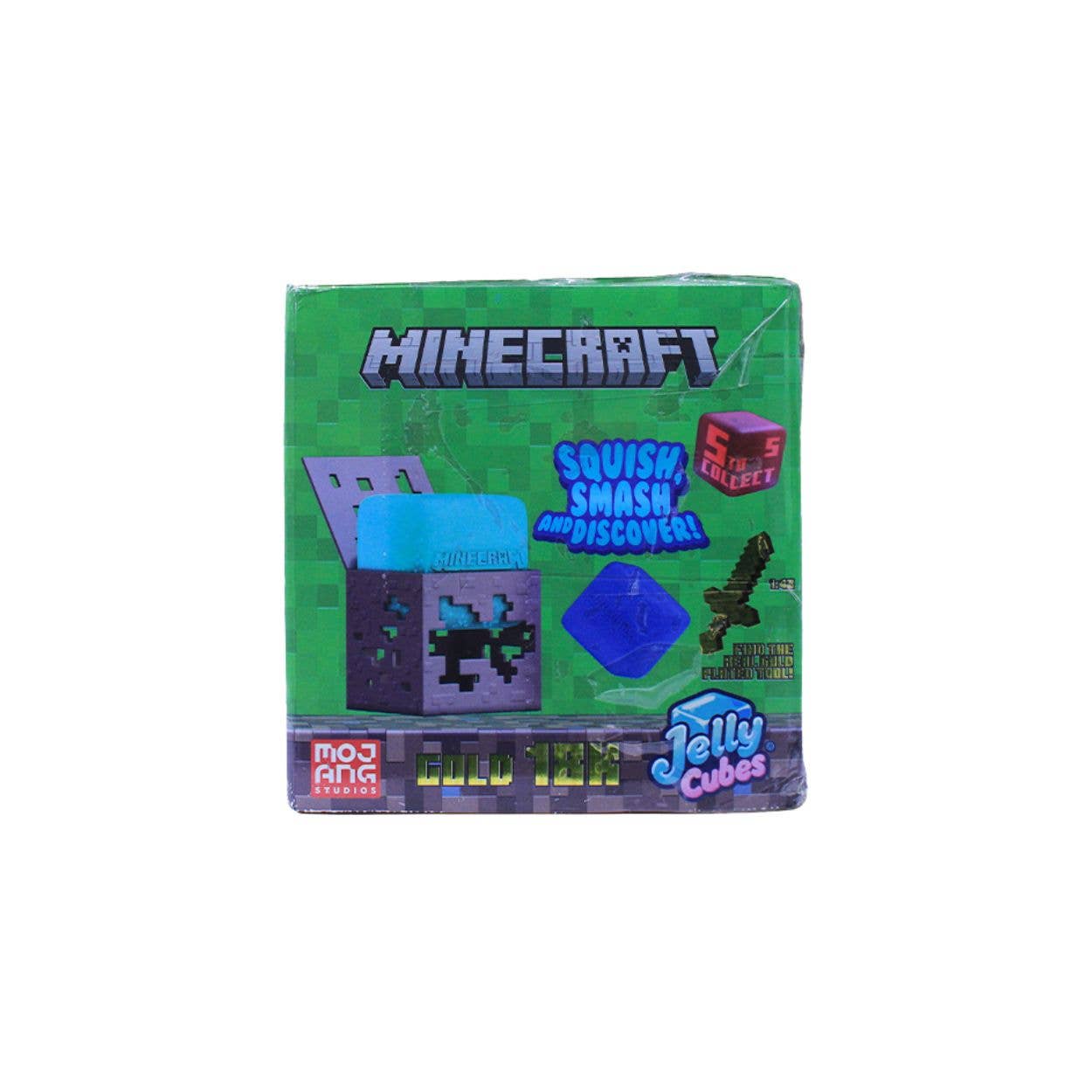 Minecraft Jelly Cube Squishy Toy Mystery Box in Display