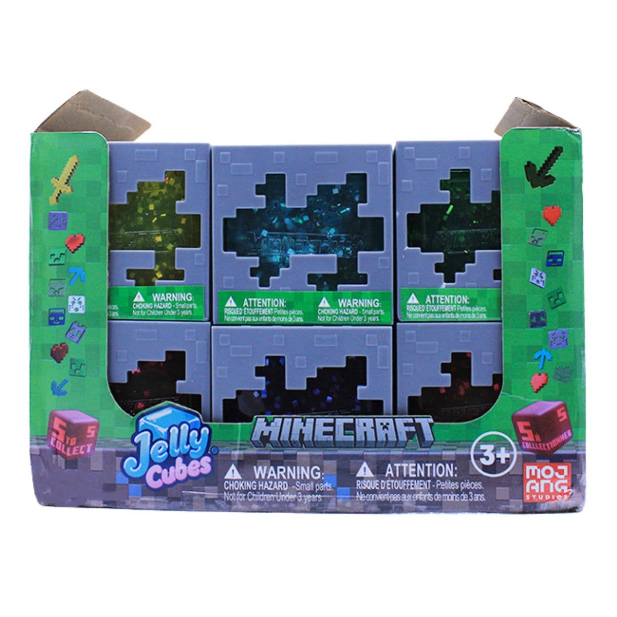 Minecraft Jelly Cube Squishy Toy Mystery Box in Display