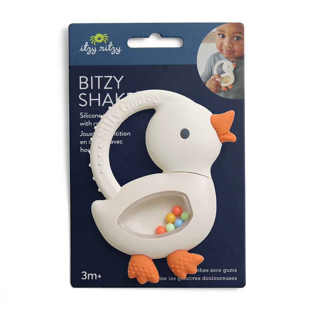 Bitzy Shake™ - Silicone Teether with Rattle: Cherries