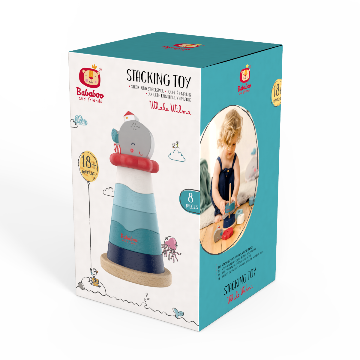 Wilma Whale Wooden Stacking Toy [18+ Months]