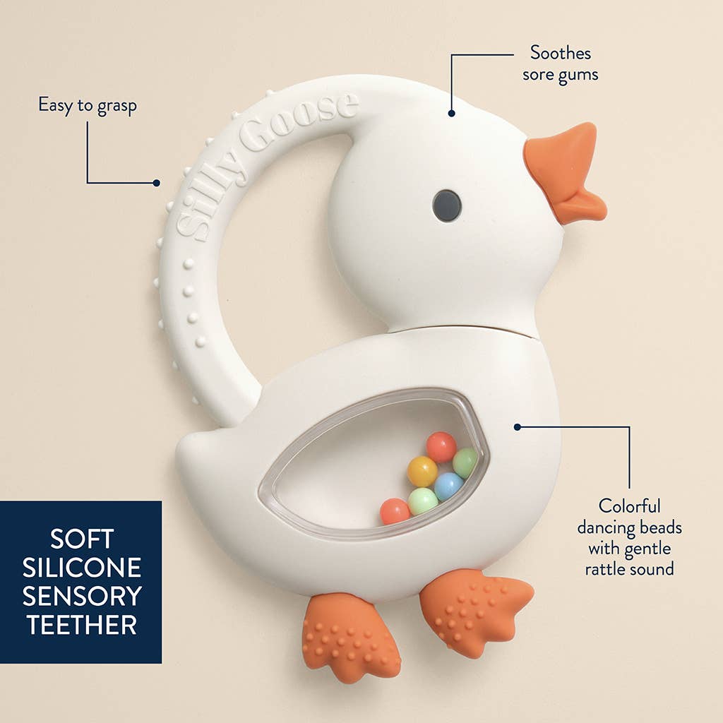 Bitzy Shake™ - Silicone Teether with Rattle: Cherries