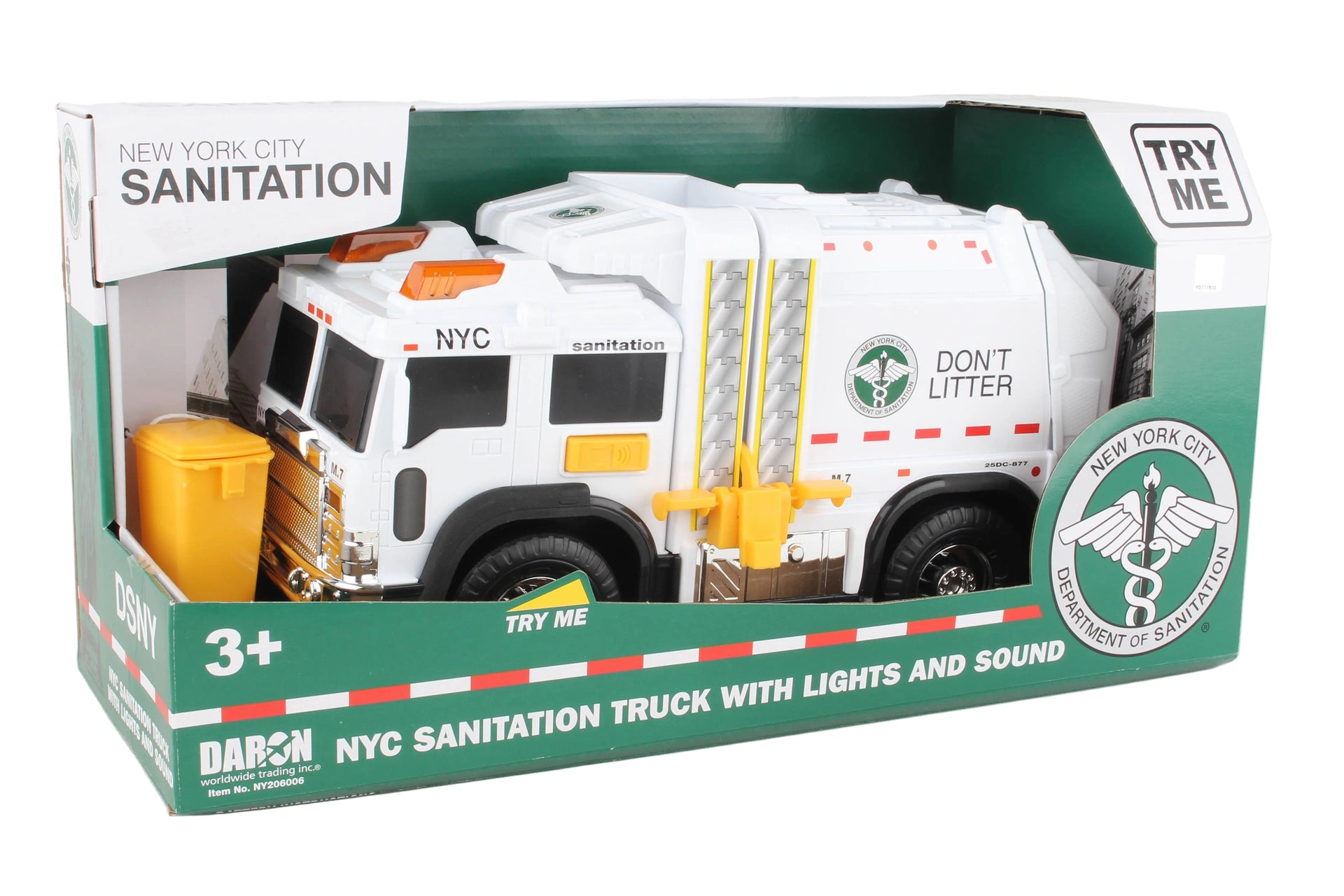 NYC Sanitation Garbage Truck with Lights & Sound by Daron
