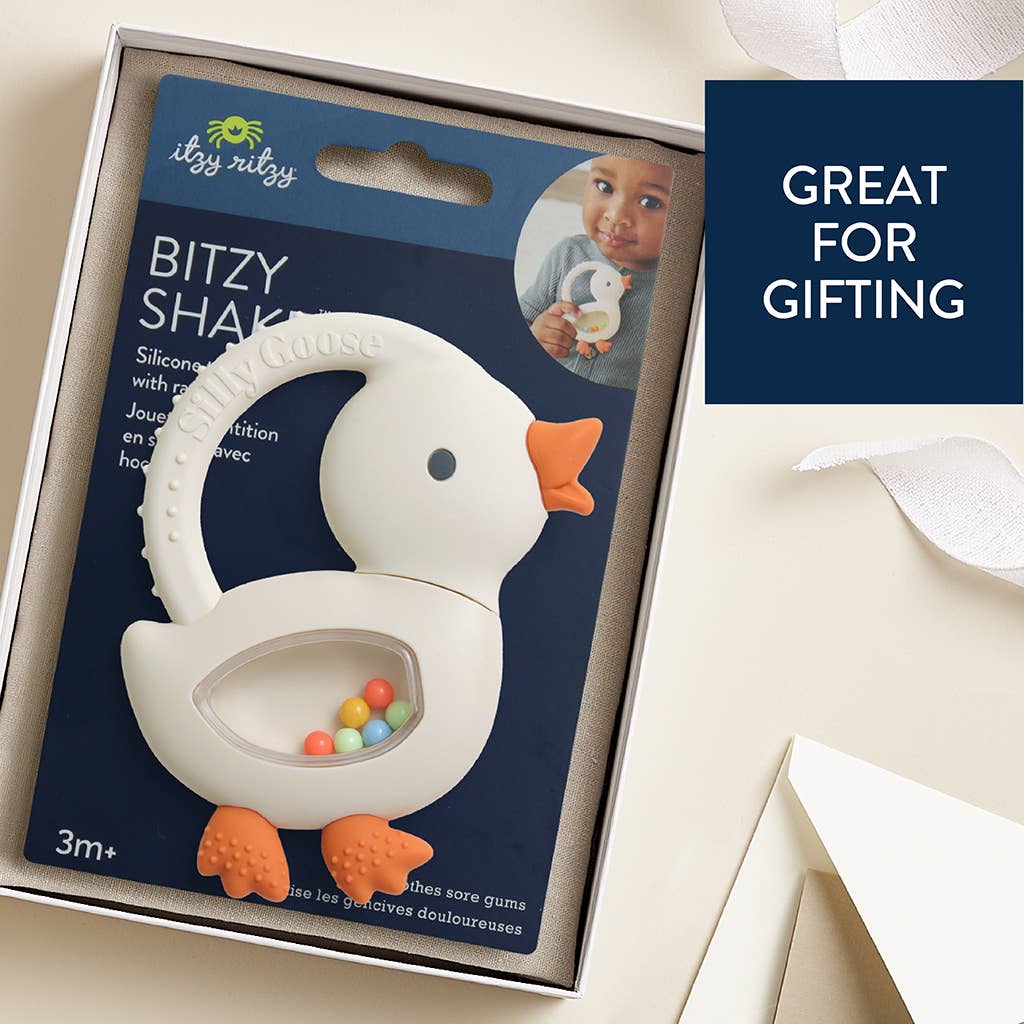 Bitzy Shake™ - Silicone Teether with Rattle: Cherries