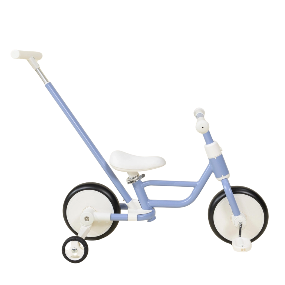 4 IN 1 CONVERTIBLE TRICYCLE WITH HANDLE AND TRAINING WHEELS - OCEAN