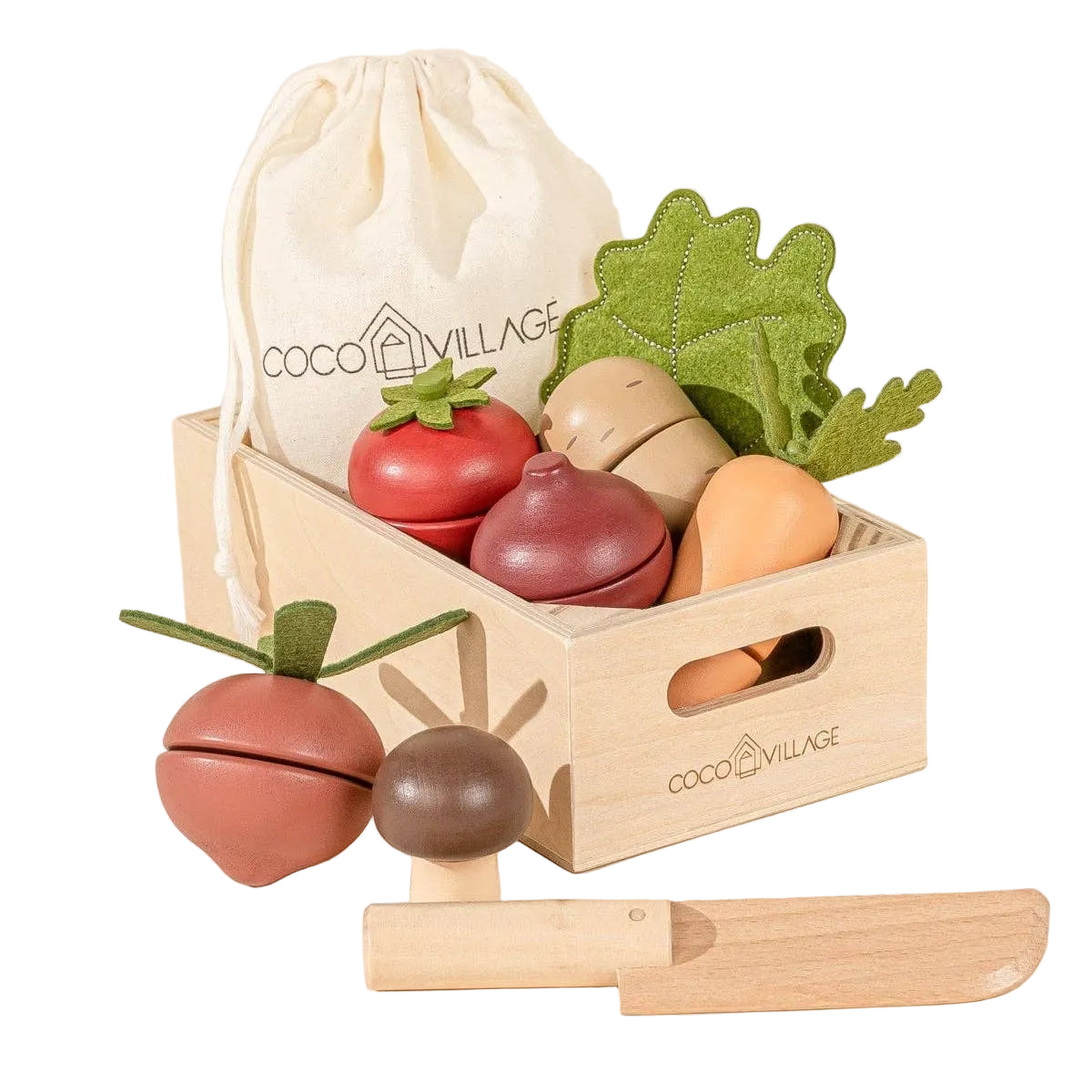 Wooden Vegetables Playset