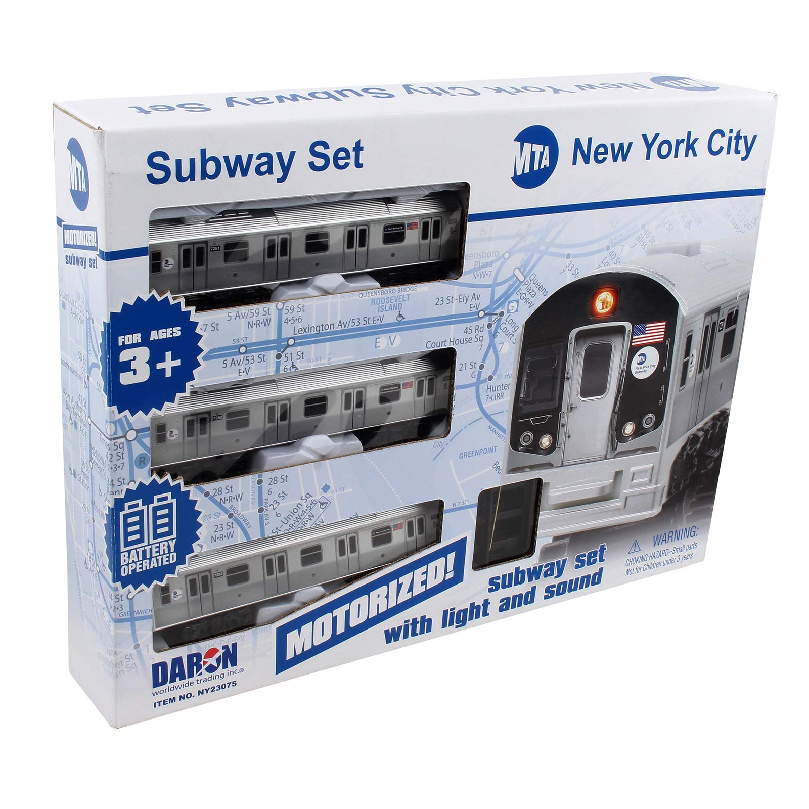 NY23075 MTA 3-PIECE TRAIN SET W/ TRACKS