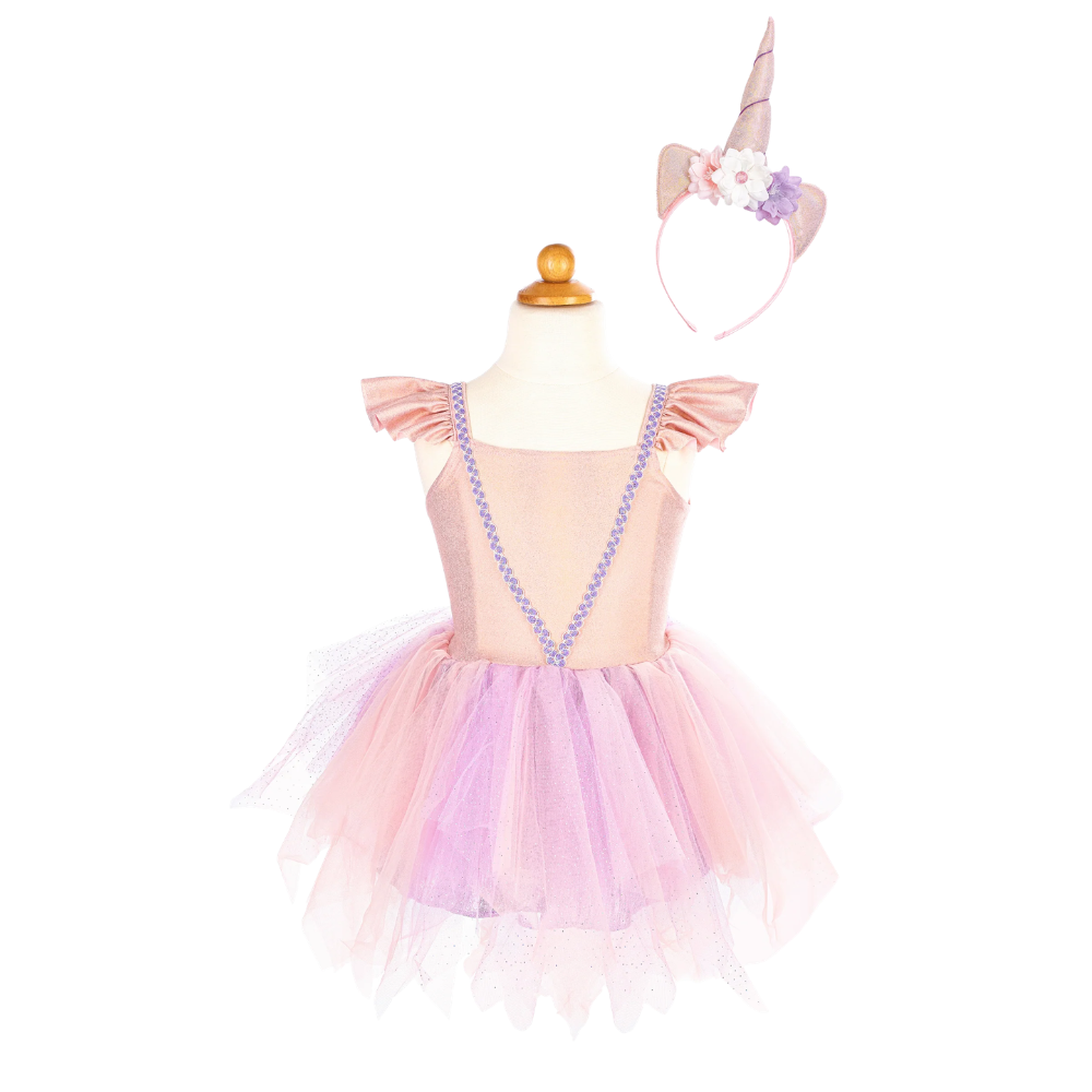 SHIMMER UNICORN DRESS AND HEADBAND 3-4