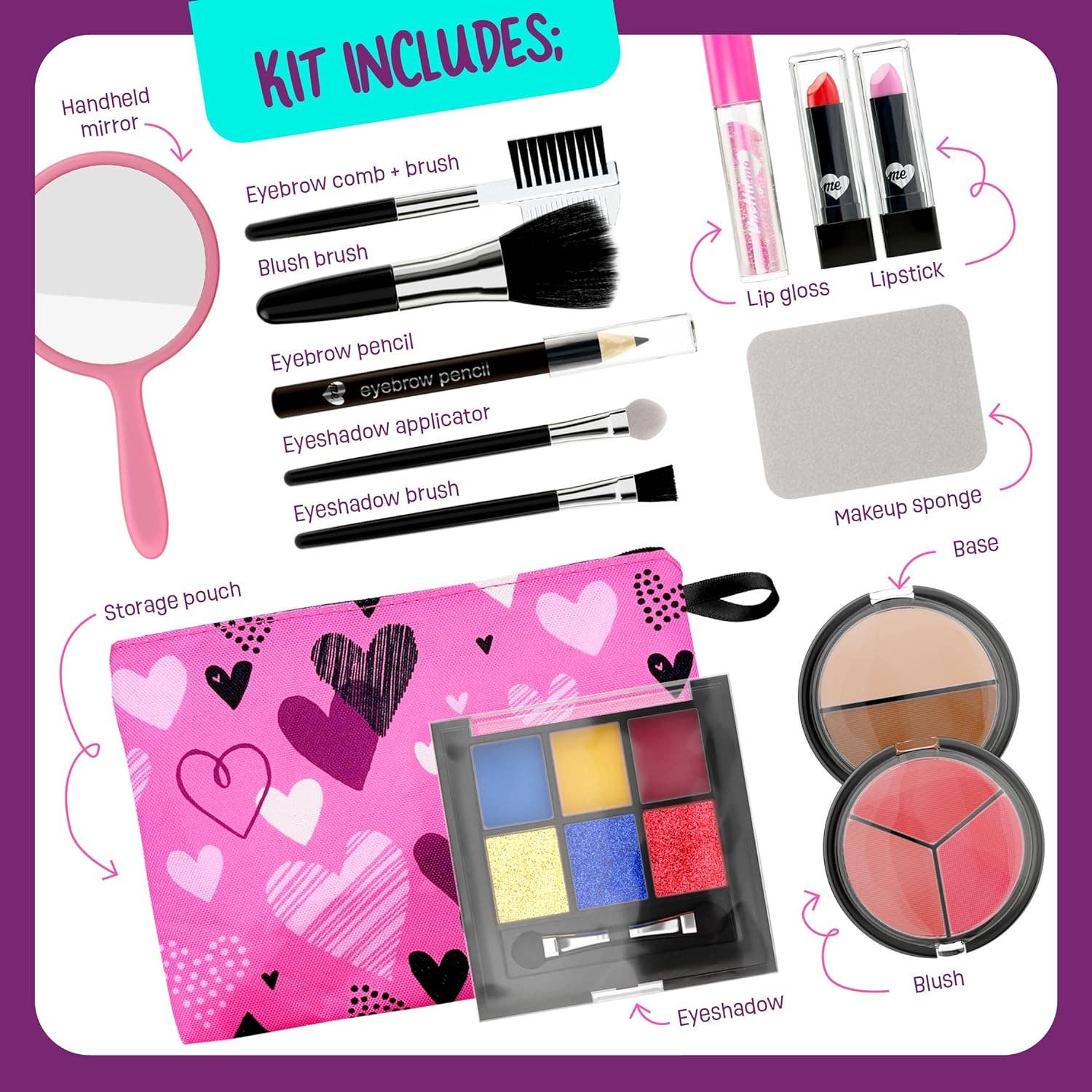 Makeup Set for Kids - Real Make Up Kit Safe for Little Girls