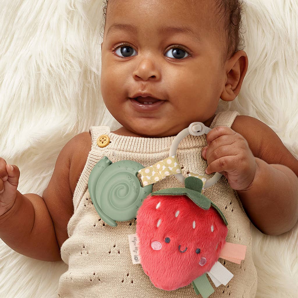 Itzy Pal™ Plush + Teether STRAWBERRY