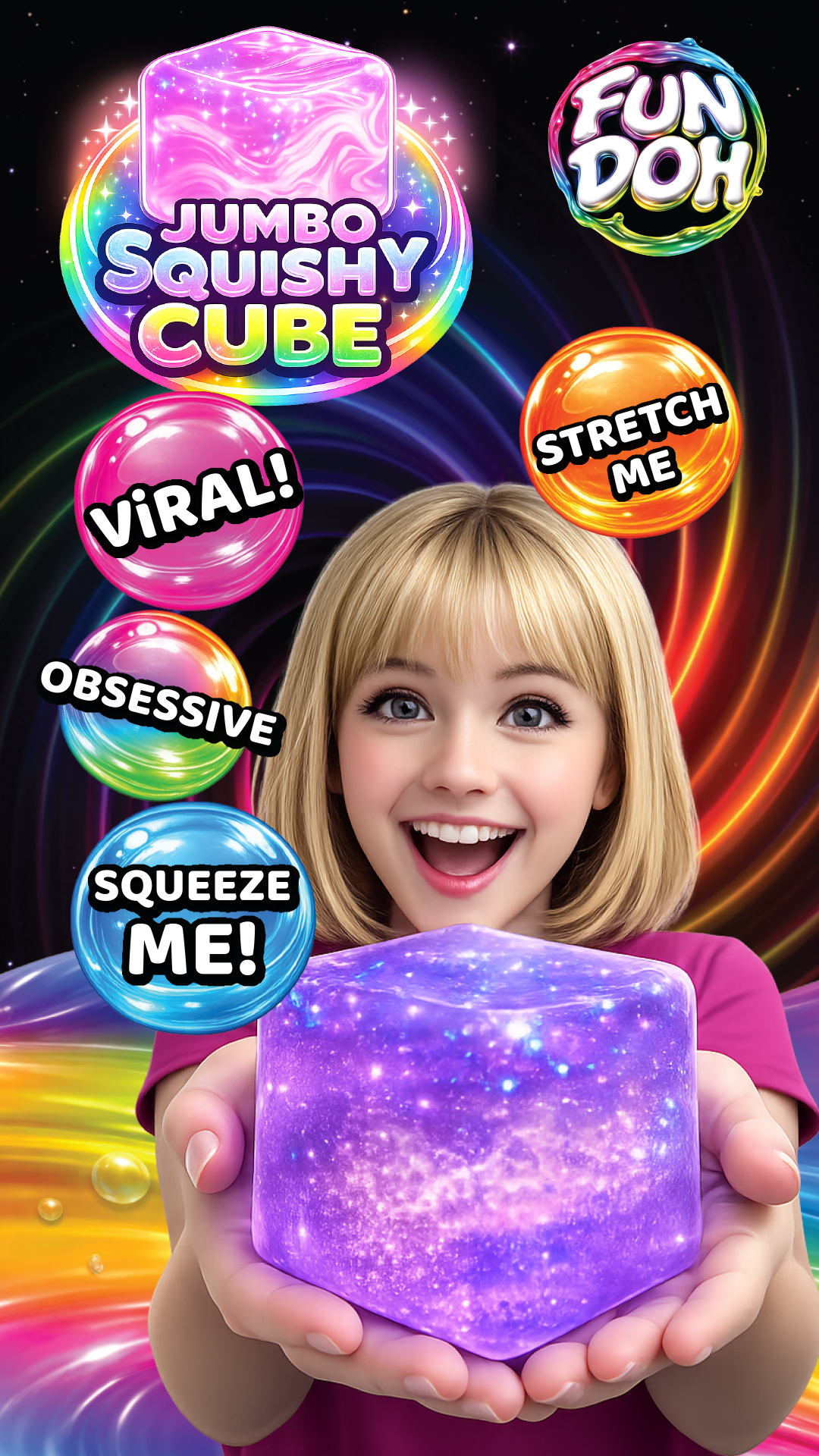 Fun Doh JUMBO Squishy Cube | Viral Assortment