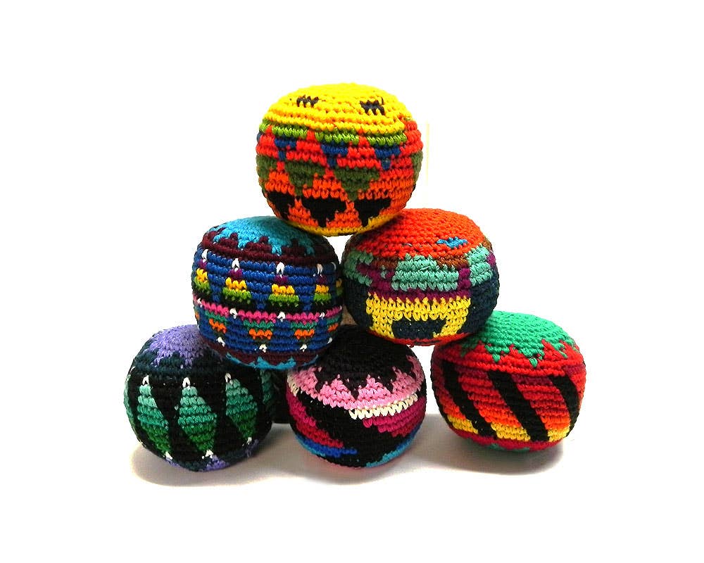 Multicolored Crochet Hacky Ball Kick Sack Toy