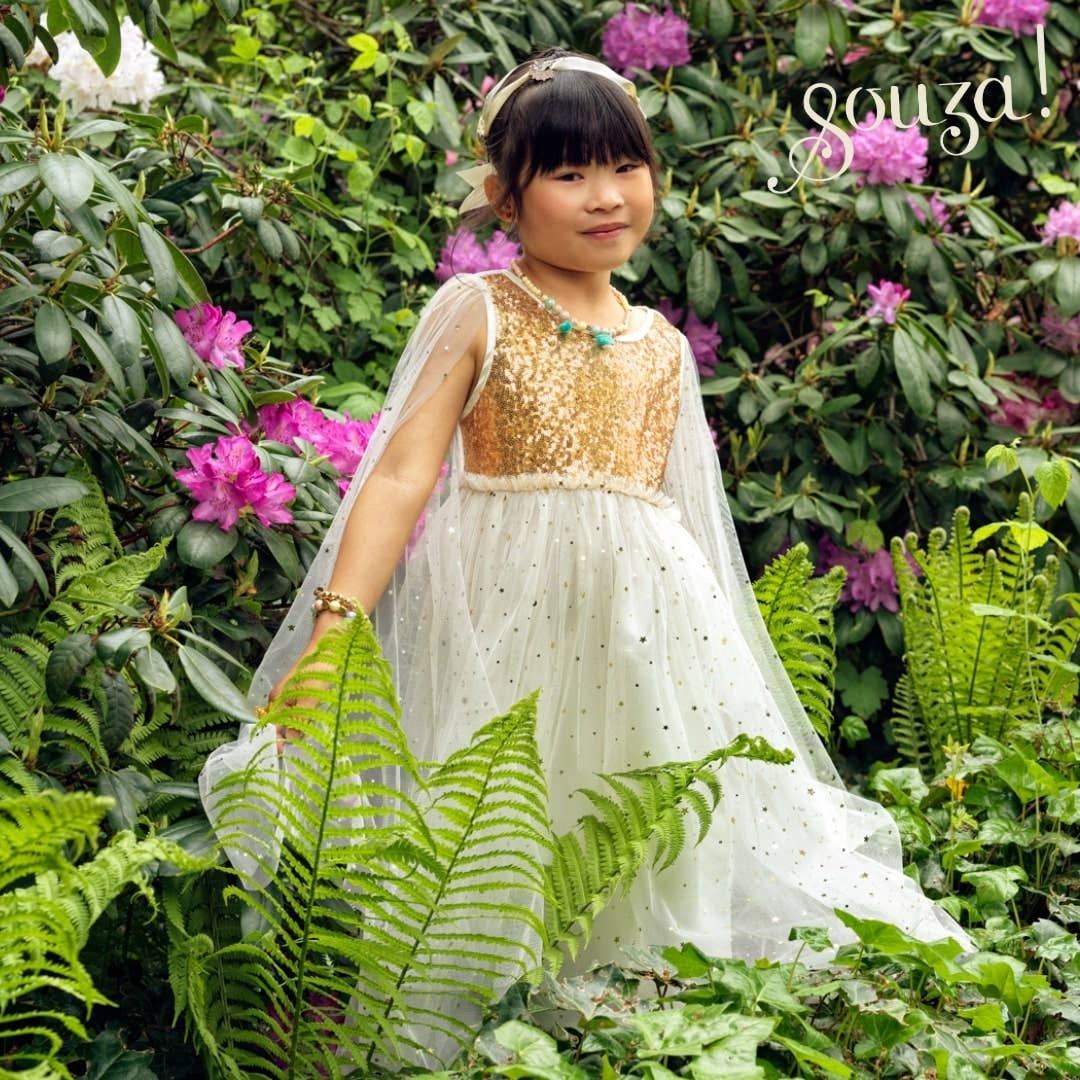 Dorianne Gold Fairy Dress for Kids - Carnival & Festive Use  sz 5-7 yrs