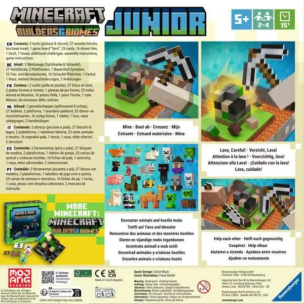 Minecraft Junior: Builders & Biomes Board Game