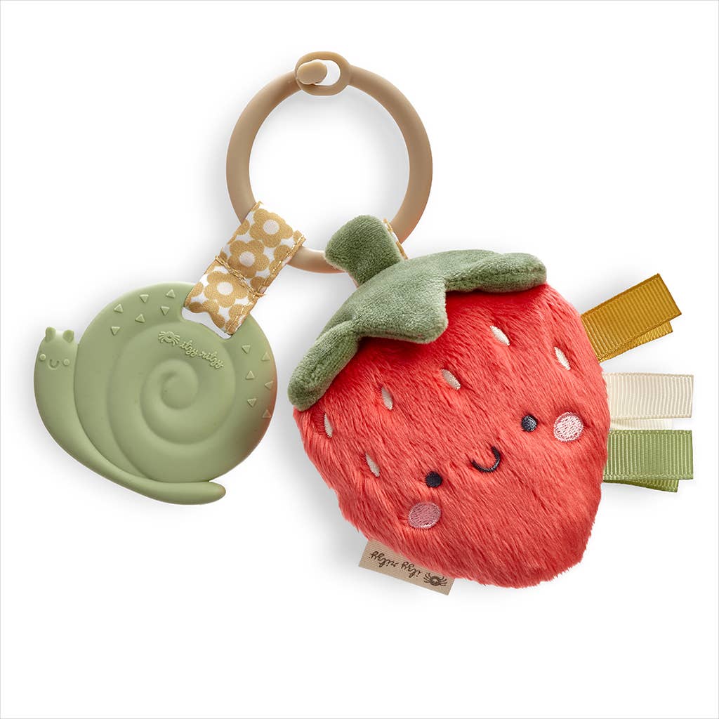 Itzy Pal™ Plush + Teether STRAWBERRY