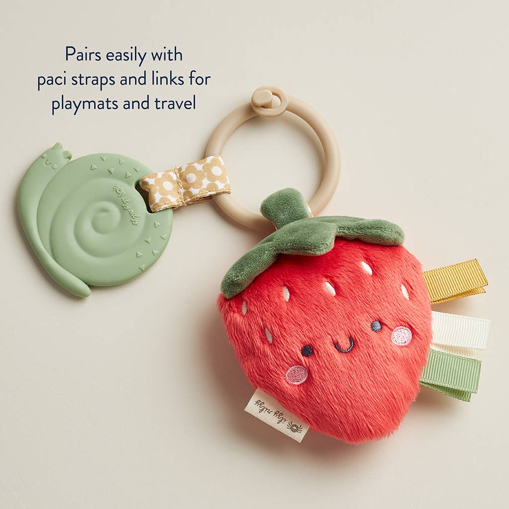 Itzy Pal™ Plush + Teether STRAWBERRY