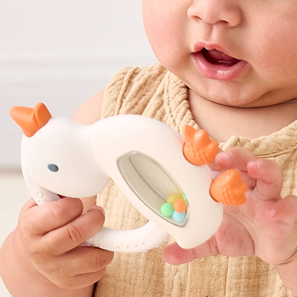 Bitzy Shake™ - Silicone Teether with Rattle: Cherries