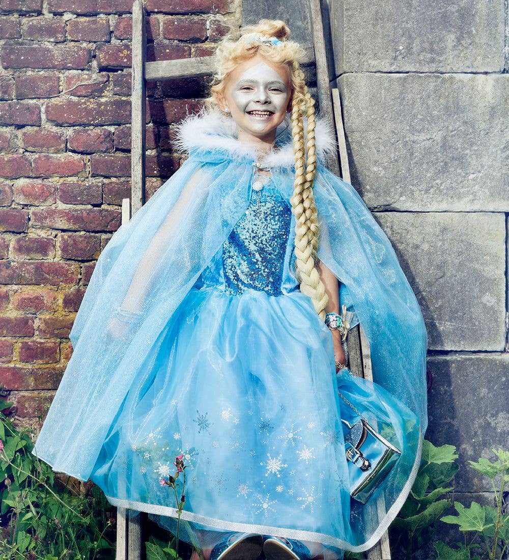 Ice Queen Costume Cape for Kids 5-7