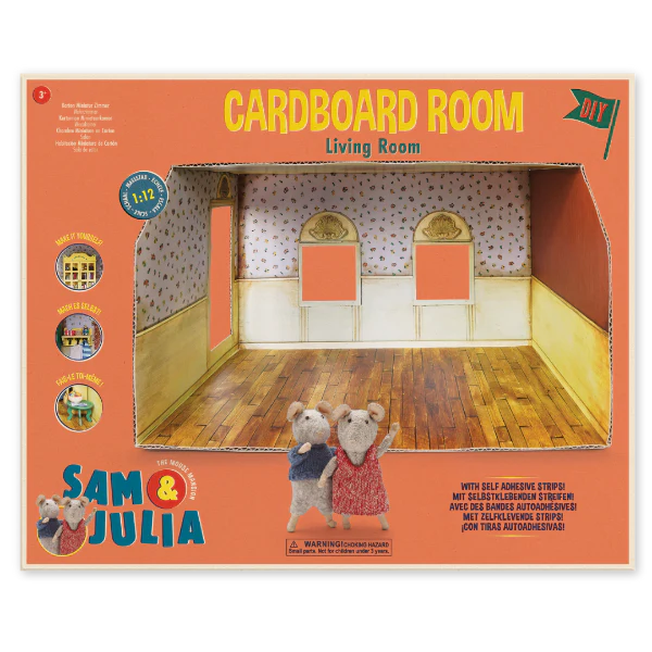 SAM & JULIA - MOUSE HOUSE CARDBOARD ROOM LIVING ROOM