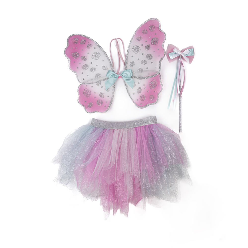 Think Mint Pink Skirt, Wings, & Wand, Size 4-6