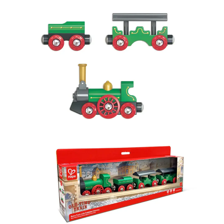 HAPE RETRO TRAIN WITH FOLDABLE CHIMNEY