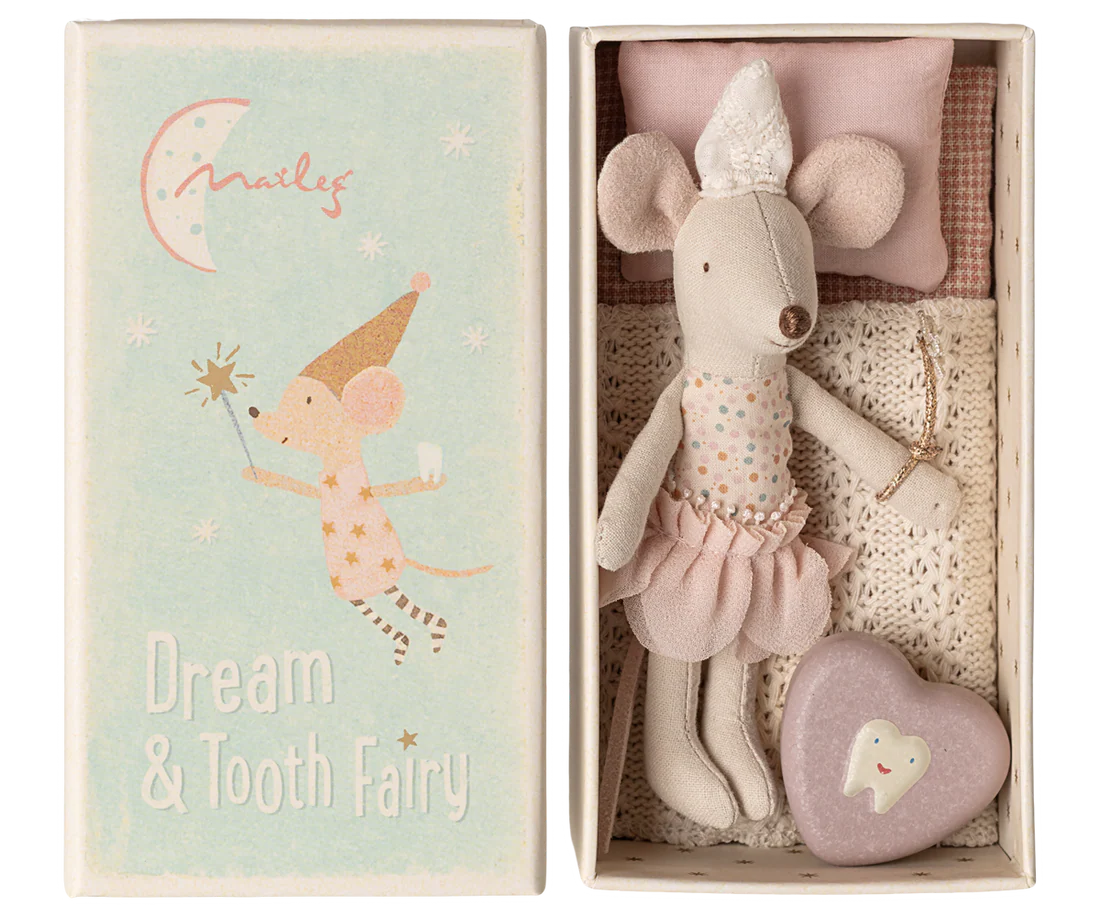 MAILEG TOOTH FAIRY LITTLE SISTER MOUSE IN MATCHBOX 17-5107-00