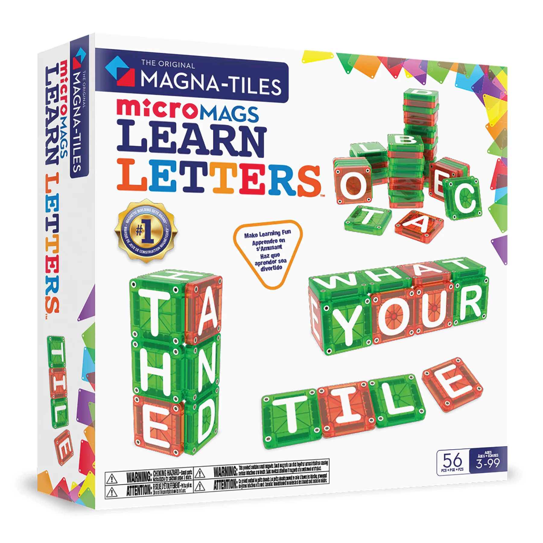 MAGNA-TILES microMAGS LEARN Letters