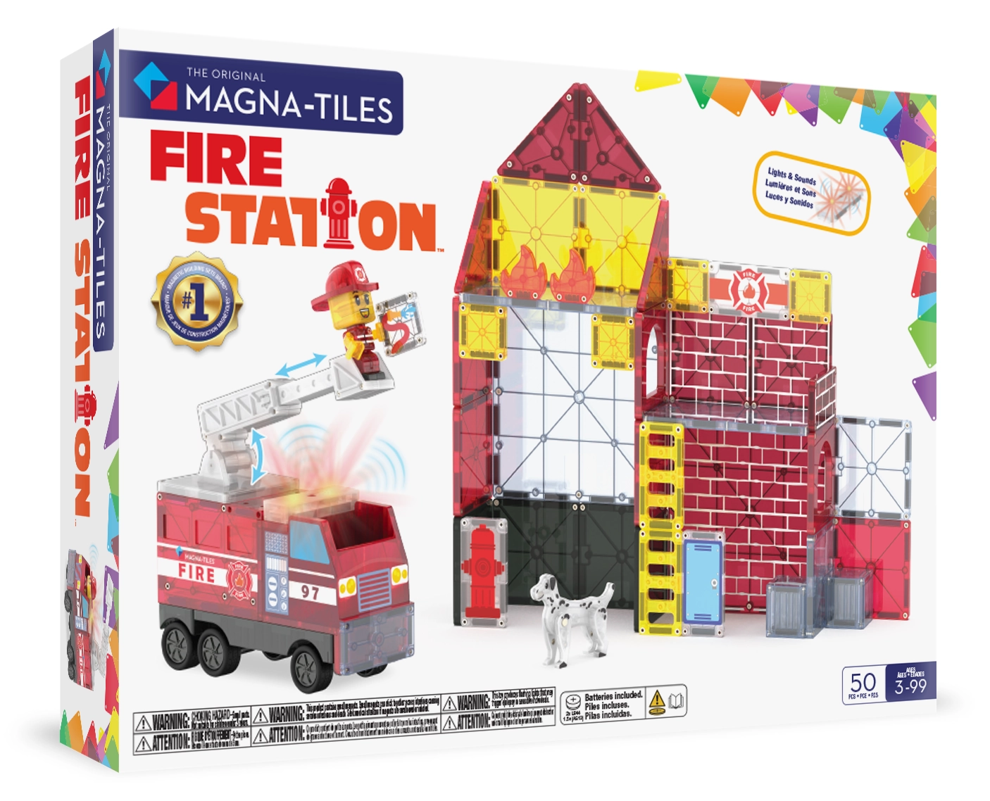 Magna-Tiles Fire Station 50-Piece Set