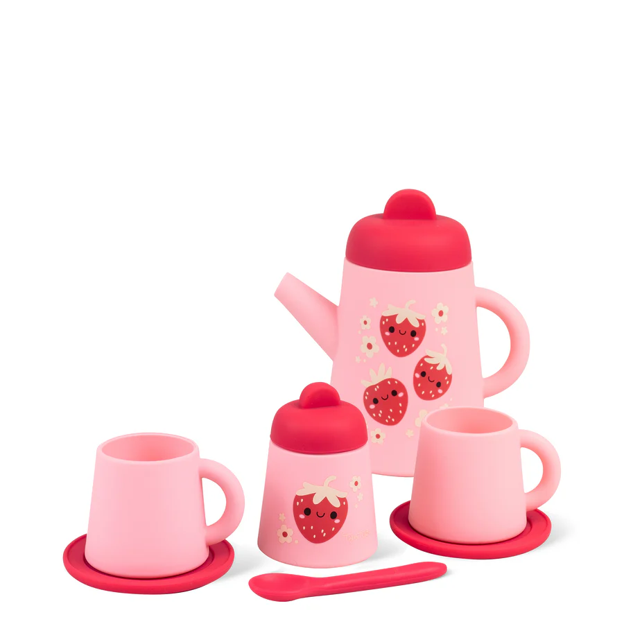SILICONE TEA SET - STRAWBERRY