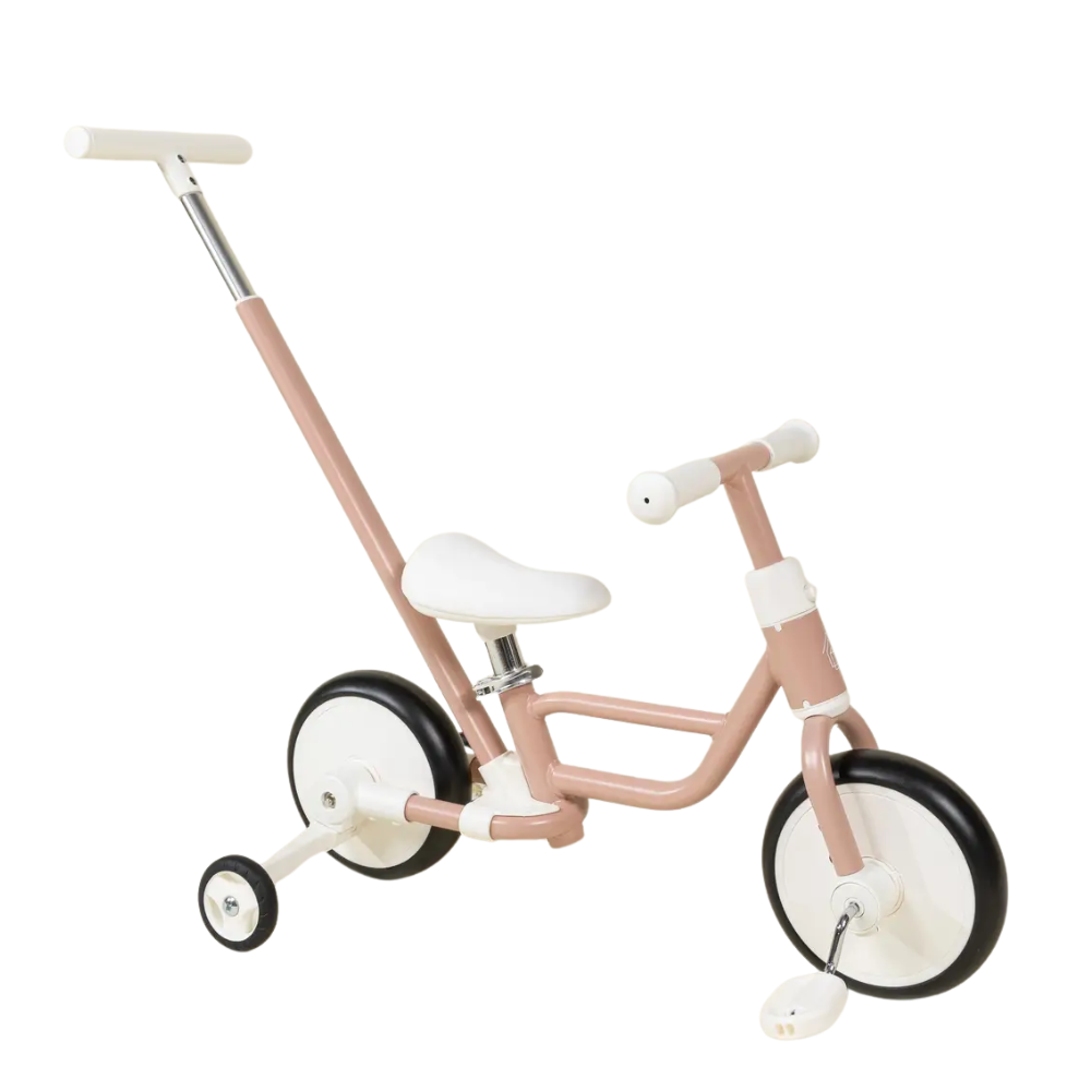4 IN 1 TRICYCLE WITH PUSH HANDLE AND TRAINING WHEELS - PETUNIA