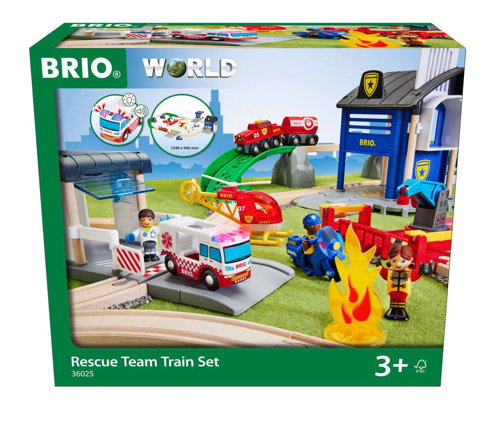 BRIO 36025 RESCUE TEAM TRAIN SET