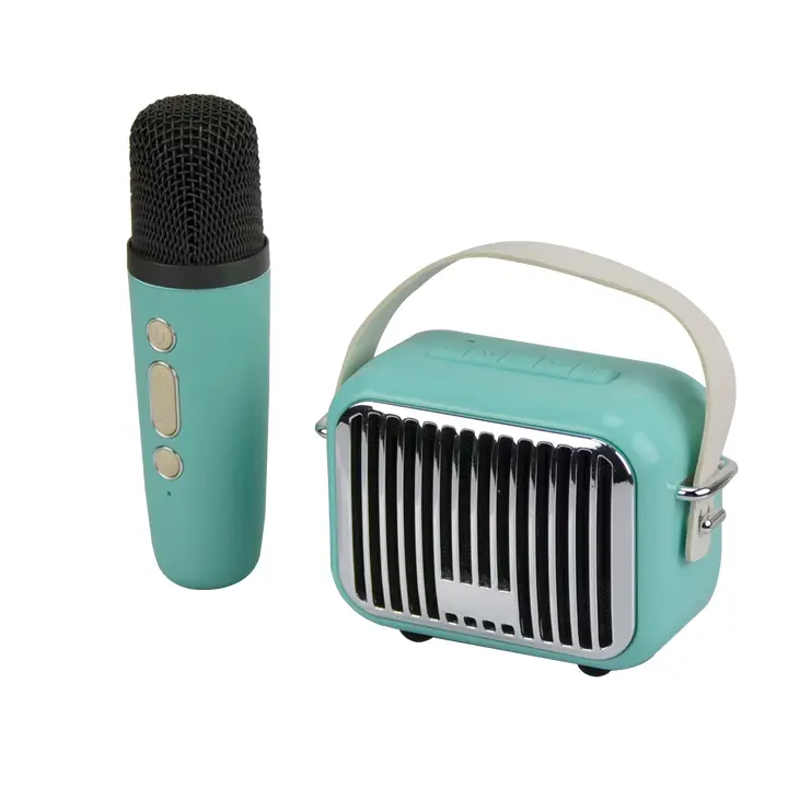 POCKET KARAOKE MICROPHONE AND SPEAKER BLUE