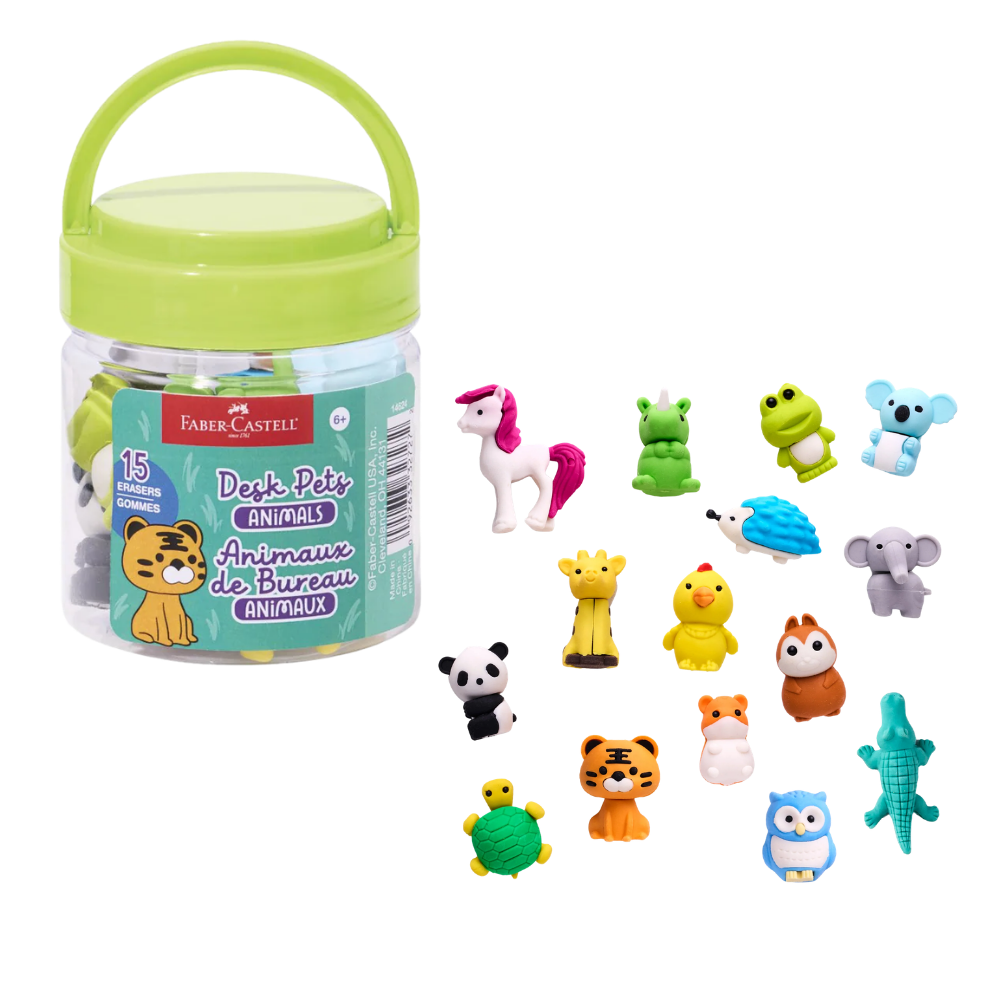 DESK PETS ERASER SET ANIMALS