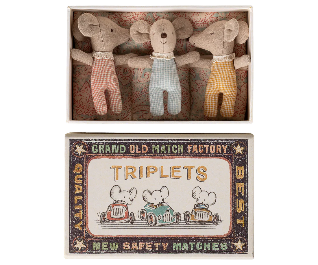 TRIPLETS BABY MICE IN MATCHBOX CHECKER 17-6001-00