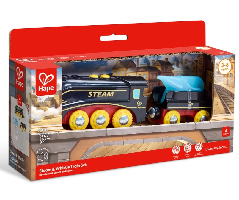HAPE STEAM & WHISTLE TRAIN SET