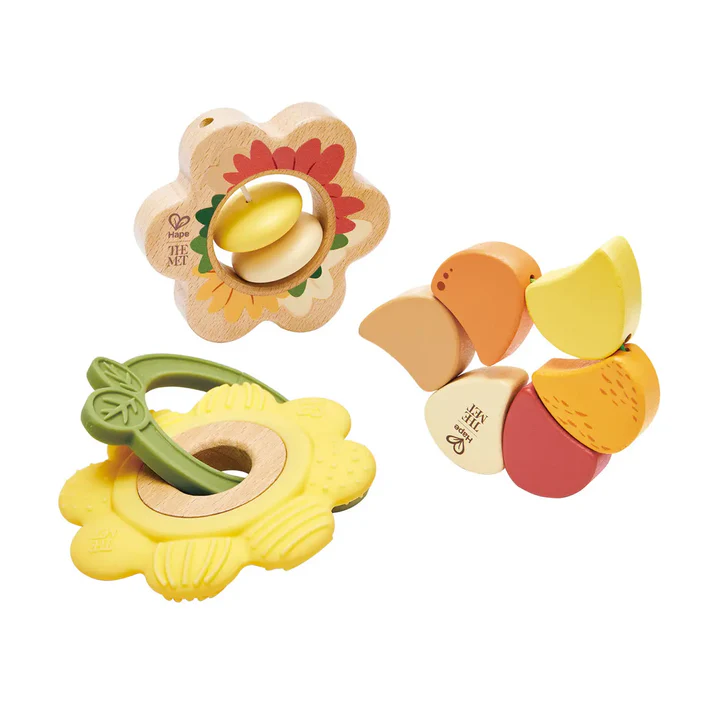 HAPExTHEMET ARTFUL FLOWERS RATTLE TRIO