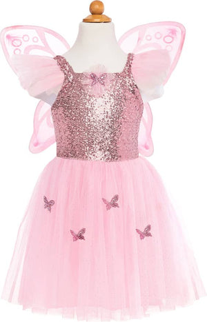 Pink Sequins Butterfly Dress & Wings, Size 5/7