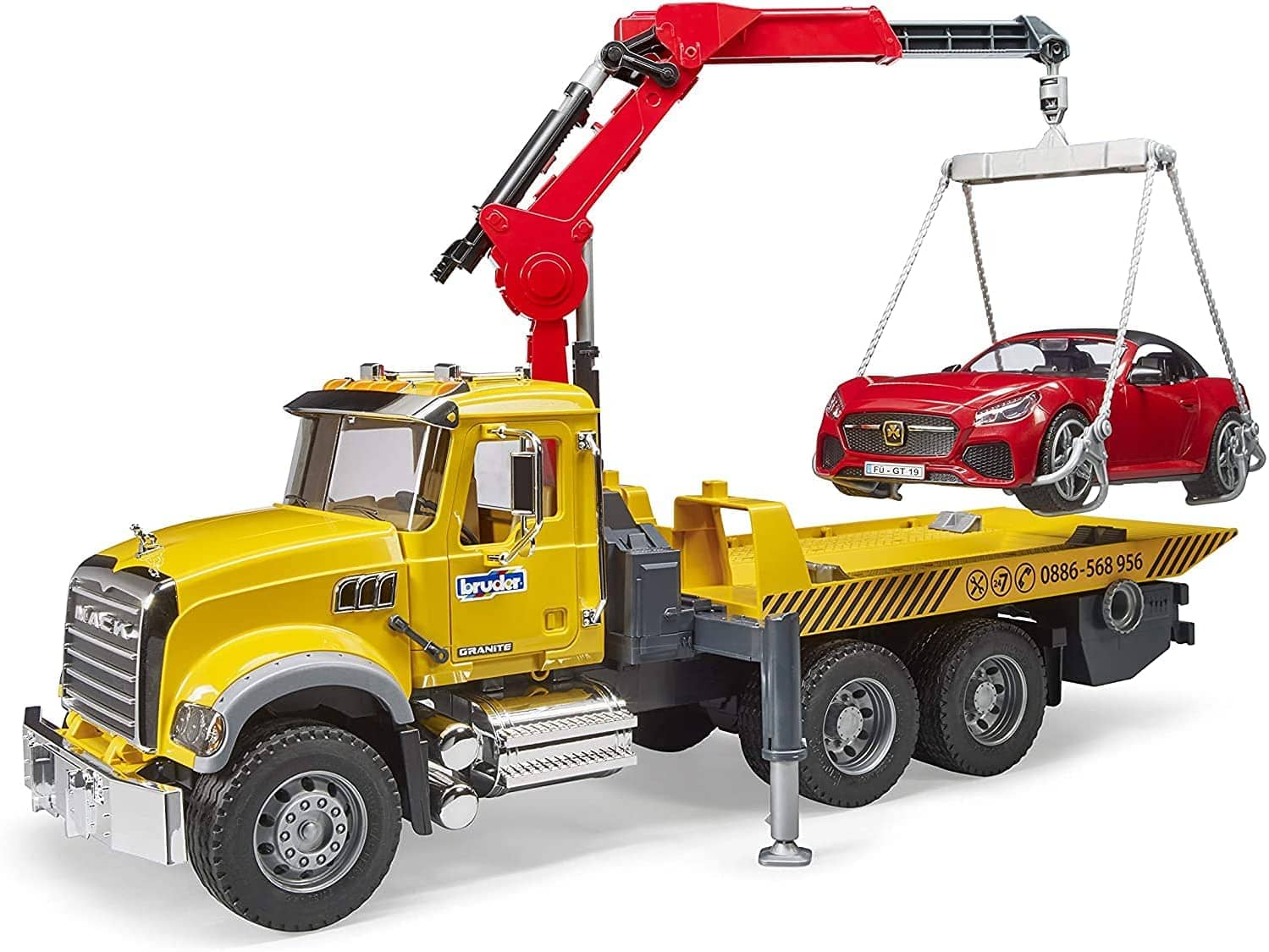 Bruder® 02829 MACK Granite Tow Truck with Bruder Roadster
